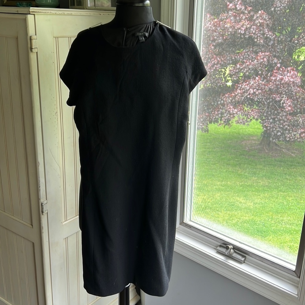 J. Crew Black Timeless 100% Wool Hidden Zipper Shift Dress
